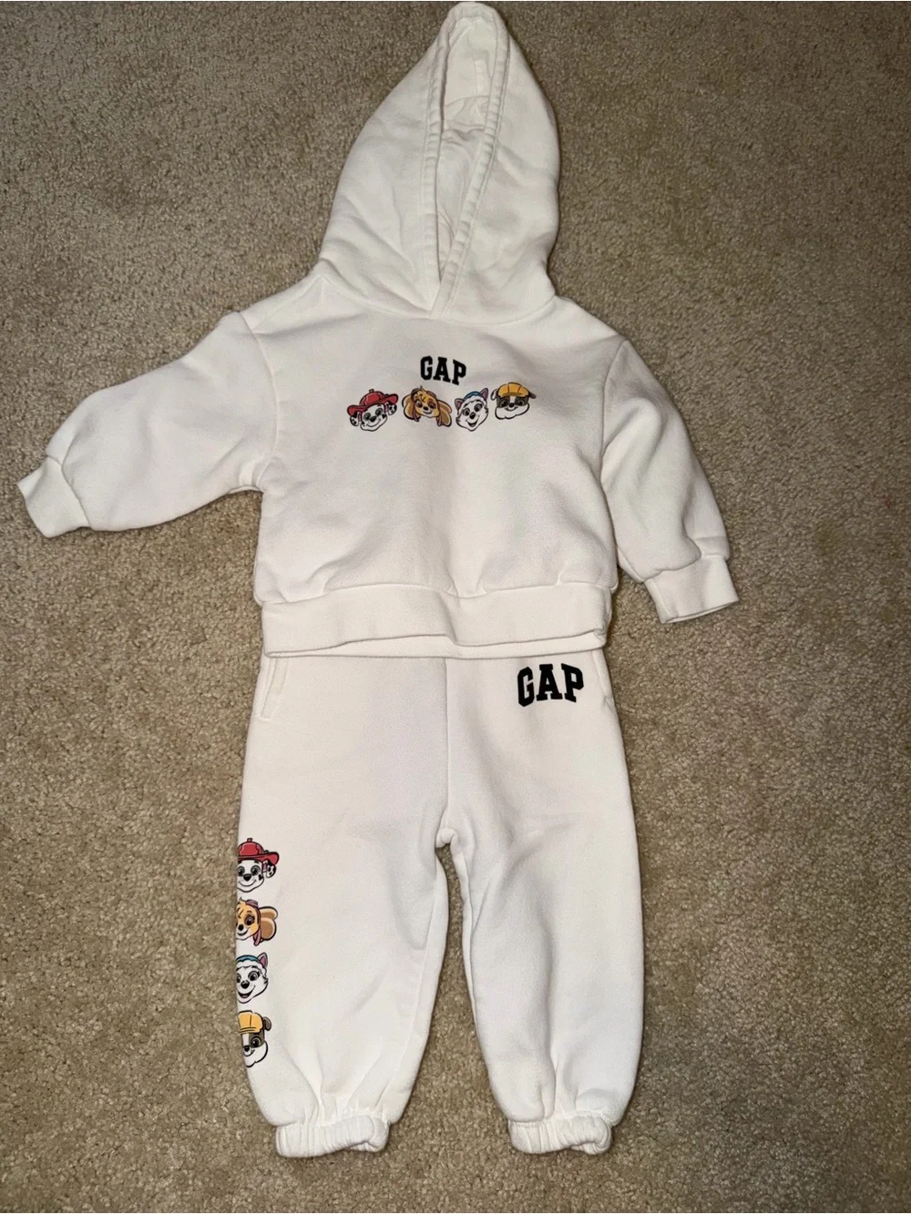 GAP Cream Kids Sweatshirt & Joggers Set with Paw Patrol Faces